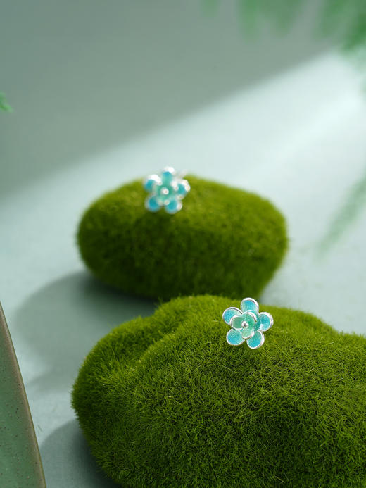 子佩集【静待花开】S990银耳钉【MXED012】花丝珐琅彩2510 商品图6