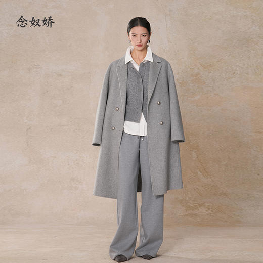 【商场同款】CNC5011 “ 智性灰色大衣 ” 蚕丝羊绒双面呢材质 中长款 轻暖无压 商品图6