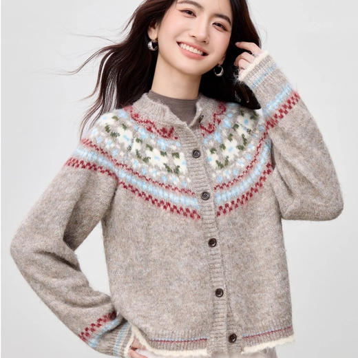 费尔岛复古花色毛衣开衫 | 百搭不挑，宽松版型，藏肉显瘦【爆仓！下单5天内发出】 商品图2