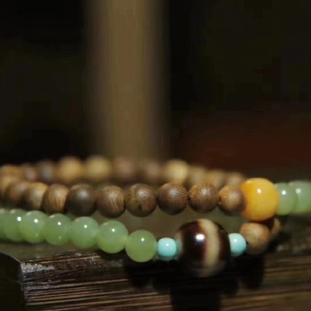 绿奇楠沉香手链