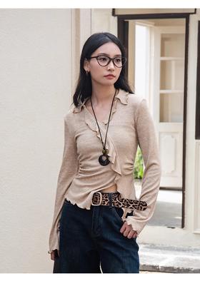 【门店同款】ENJOY冬季“暖冬软糖”纯欲木耳边上衣 167143071