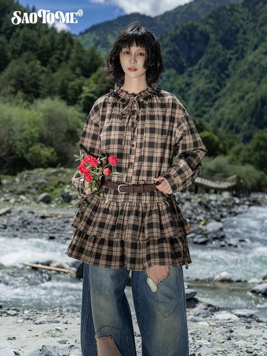 早乙女惠子saotome/STMLYQ13606/木耳边蛋糕连衣裙 商品图2