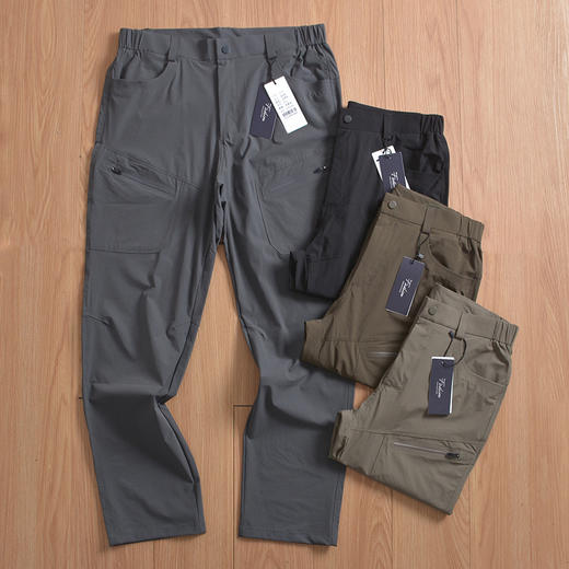 平替！千元级！2025功能性轻量级防水男士春秋速干透气拉链直筒长裤！ 商品图0