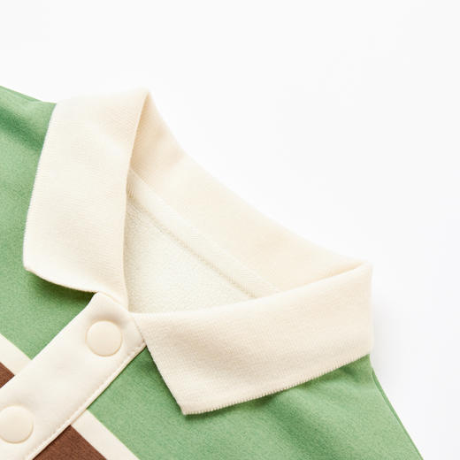 【秒】【MQD】童装男童翻领卫衣秋冬季新款儿童加绒条纹上衣撞色 商品图2