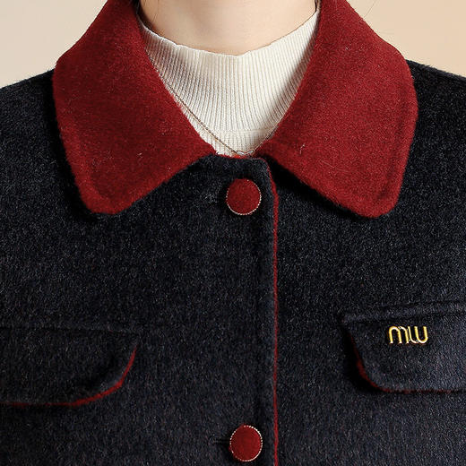 QYM CS25Y113-Y双面毛呢外套气质厚款小香风呢上衣 商品图3