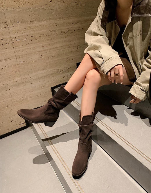 复古堆堆靴牛皮 商品图1