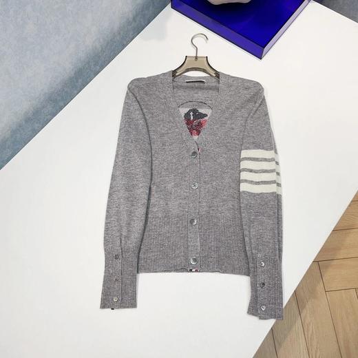 GY14-THOM BROWNE 小狗四杠针织V领开衫（LS*MM）-10.14直播款 商品图0