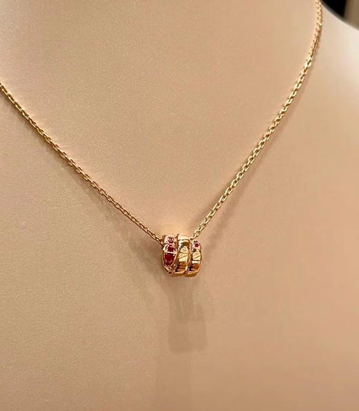 TB119-宝格丽 SERPENTI系列镶嵌18k玫瑰金项链 手镯 男女同款情侣款（XK）-10.14直播款 商品图4