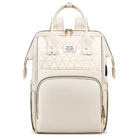 英国 VSNOON 双肩包 商务笔记本电脑包 带USB充电端口 防水背包X001WEW9J1 米白色