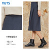NUTS秋冬季蓝色复古气质高腰A字宽松百搭半身长裙女343061163 商品缩略图1