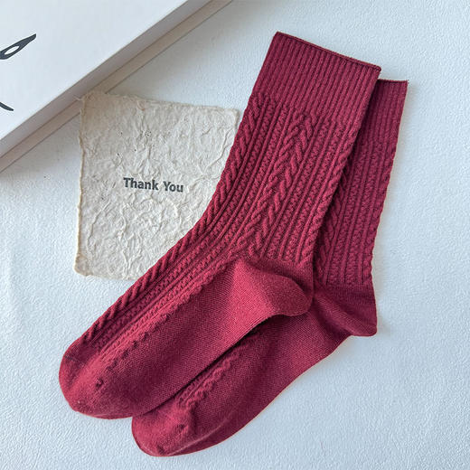 绒绒暖阳麻花暖绒女袜-纪念日百货门店同款166144080 商品图2