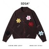 2114SDSA男士秋冬新款痞帅男装复古撞色针织花朵缝线纽扣开衫翻领毛衣 商品缩略图1