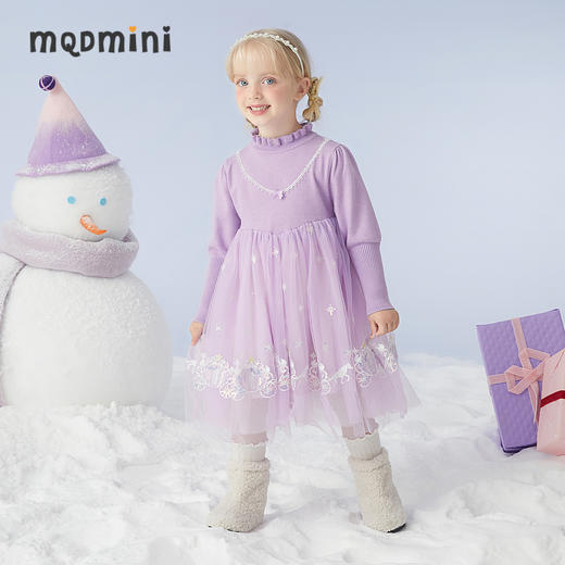 【秒】【特】【MQD】【专柜同款】童装女小童冬季新款长袖连衣裙网纱儿童裙子 商品图3