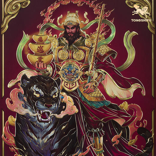 铜师傅 手工錾刻 铜雕画《赵公明》客厅玄关沙发背景墙装饰挂画 商品图4