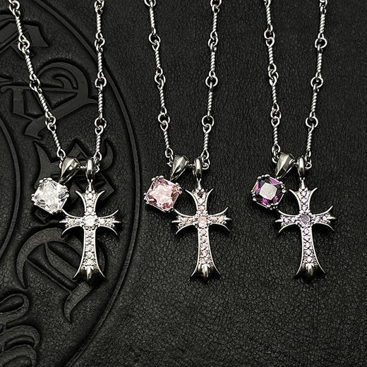 TB132-克罗心十字钻石方糖项链（XK*MM）-10.14直播款 商品图0