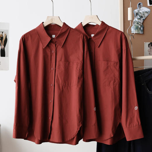 车厘子红港风衬衫｜上身高级耐看，怎么搭都出片【3-5天发货】 商品图6