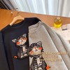 液氨双面棉~宽松万针刺绣手工钉珠卡通猫咪圆领套头卫衣！ 商品缩略图0