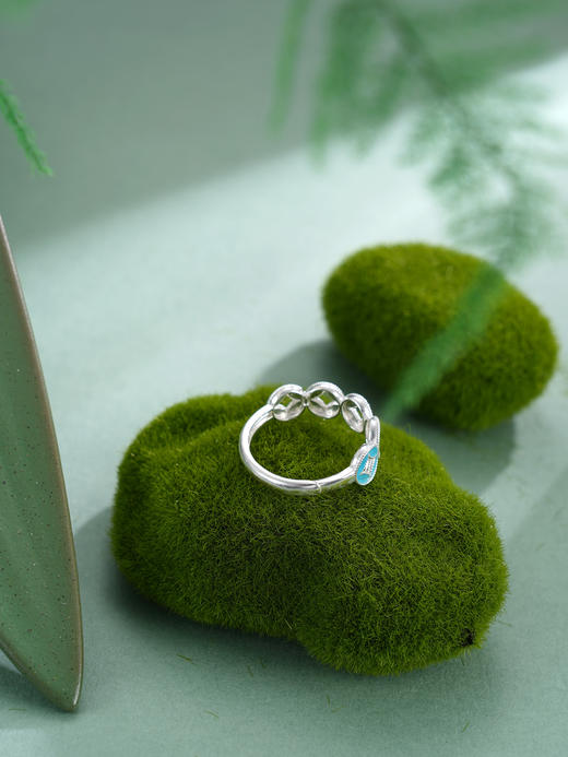 子佩集【赢财生福】S990银戒指【MXJZ027】花丝珐琅彩五连环钱币2510 商品图4