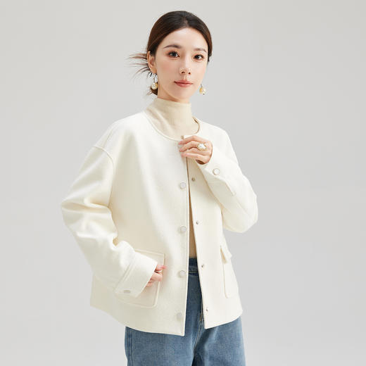 SM 2055小香风新中式开衫圆领气质保暖外套 商品图2