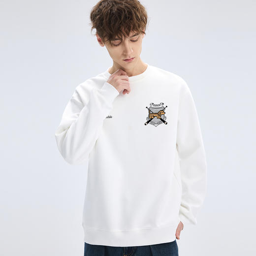 gxg.jeans男装2025秋款男士圆领卫衣舒适休闲百搭叠穿校园青少年套头卫衣K&C 商品图2