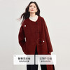 【10/15新品】熙世界两穿配围巾全羊毛双面呢大衣女秋冬设计感牛角扣毛呢短外套 商品缩略图2