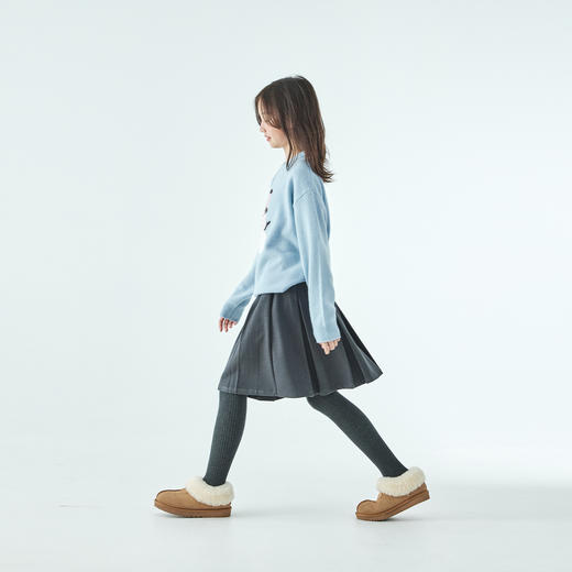 棵初25年冬季新款亲子中大女童百褶西装半裙学院风利落垂顺中长裙 商品图4