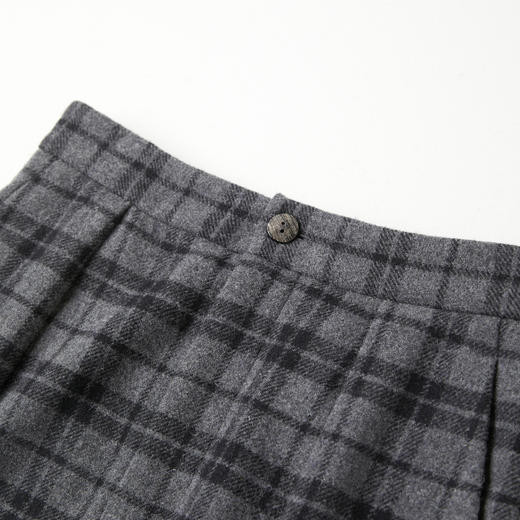 ROMI STUDIO“重塑经典”羊毛松紧腰叠褶休闲格纹半身裙RWCAXJ4718 商品图4