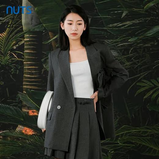 NUTS春秋季新款纯色简约高级感气质休闲西装外套女412041363 商品图2