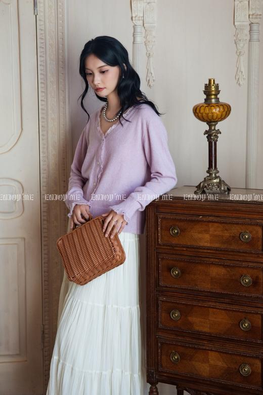 【门店同款】ENJOY冬季“暖冬软糖”蕾丝花边针织开衫 166746355 商品图1