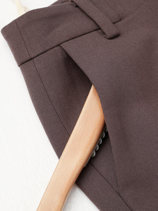 秋冬新款灰色毛呢半身裙女中长款高腰开叉设计感小众显瘦 A 字裙 商品图3