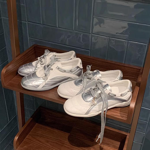 ROAADN增高3cm~珍珠星星休闲芭蕾德训鞋528 商品图1