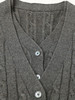 秋冬新款深灰色 V 领针织开衫女复古麻花编织单排扣宽松显瘦毛衣外套 商品缩略图2