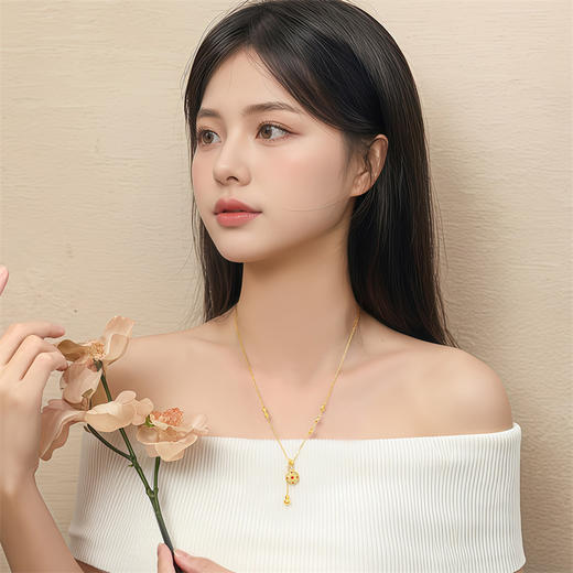 足金八宝罗盘项链 黄金葫芦金刚杵福牌项链【按克计价黄金2】MEMORA诗普琳GN265201 商品图1