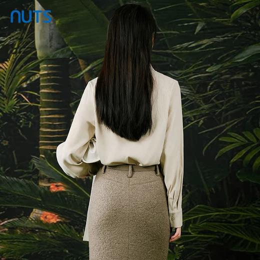 NUTS春秋新款职业通勤气质百搭翻领宽松显瘦长袖衬衫女411011353 商品图4