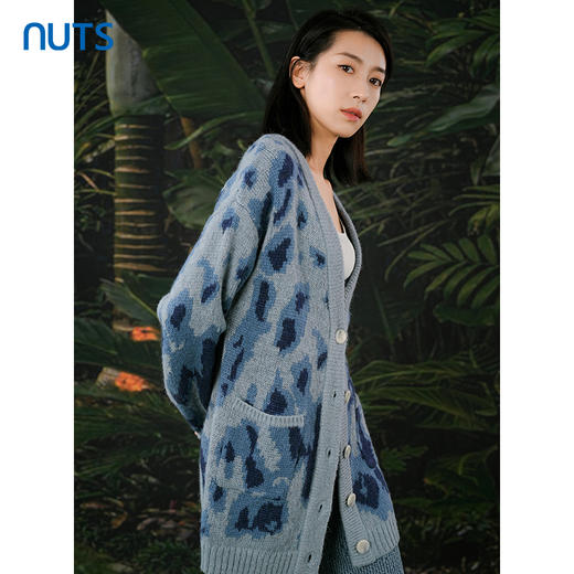 NUTS春秋新款时尚气质宽松显瘦百搭中长款针织外套女412052362 商品图2