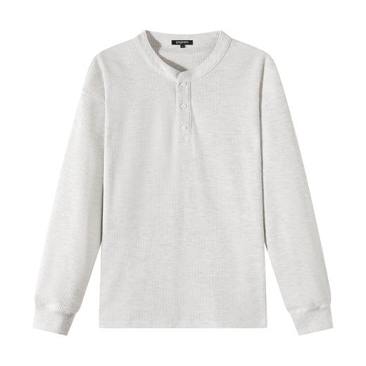 gxgjeans男装 男士长袖T恤25秋款内搭外穿纯色舒适简约校园通勤青少年打底衫K&C 商品图4