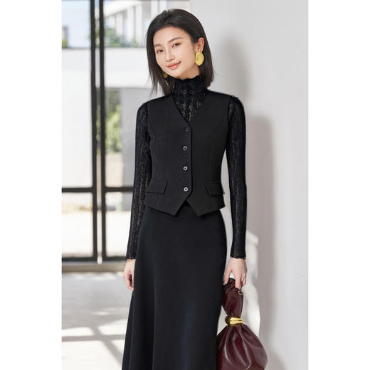 剩S/XL 米思西装马甲女款修身新款小众百搭时尚潮职业休闲时尚马甲外套5M25DN5426 商品图2