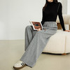 【10/15新品】熙世界【松弛过冬裤】灰色加绒阔腿裤女秋冬加厚休闲运动风休闲裤 商品缩略图3