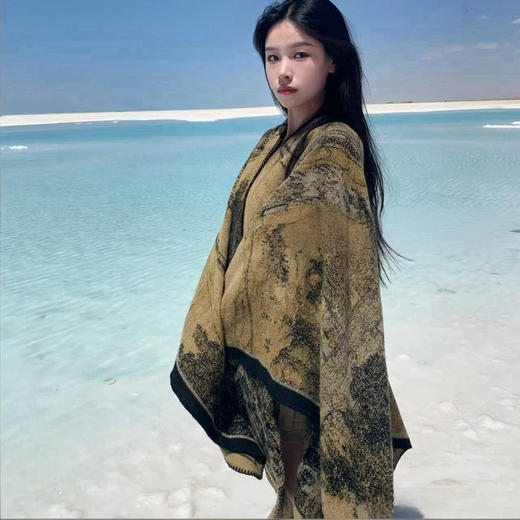 享妍 水墨江南披肩毯  多场景使用 披肩/围巾/盖毯 商品图5