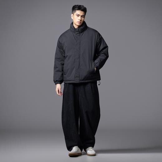 PINLI品立2025秋冬新款宽松立领短款棉衣男纯色潮牌百搭棉服外套GD253105099 商品图1