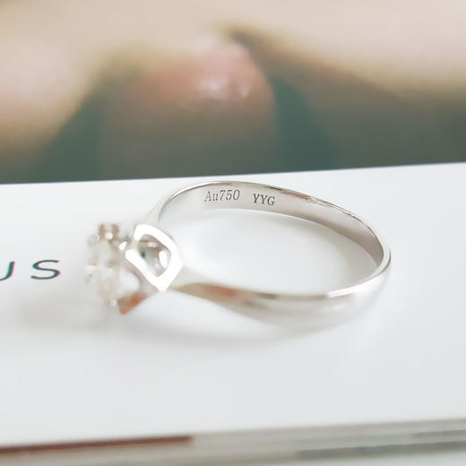 【天然正品】AU750白金经典简约四爪款0.303克拉钻石戒指11号（戒圈可改）051025NJT09 现售价：2680! 商品图6