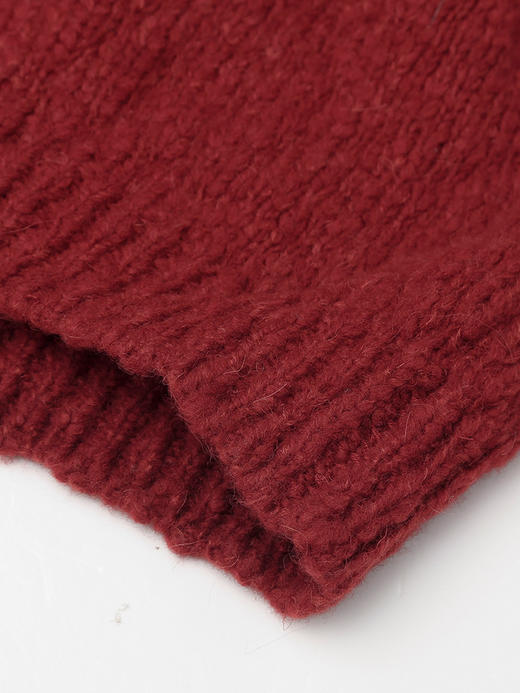 复古红 V 领针织开衫女秋冬新款慵懒风宽松显瘦破洞设计感毛衣外套外穿 商品图4