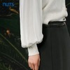 NUTS春秋新款白色V领气质百搭直筒短款针织开衫外套女412052099 商品缩略图3