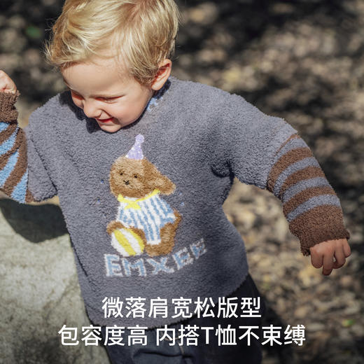 【宝宝服饰】EMXEE嫚熙童装儿童针织衫2025新款秋冬保暖加绒加厚男女童半边绒毛衣 商品图4