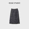 ROMI STUDIO“重塑经典”羊毛松紧腰叠褶休闲格纹半身裙RWCAXJ4718 商品缩略图2