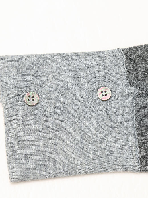 秋冬季新款灰色圆领长袖 T 恤女撞色袖口设计感小众宽松显瘦内搭上衣 商品图4