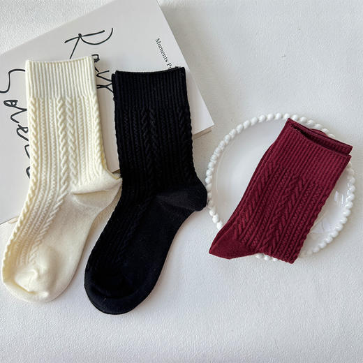 绒绒暖阳麻花暖绒女袜-纪念日百货门店同款166144080 商品图0