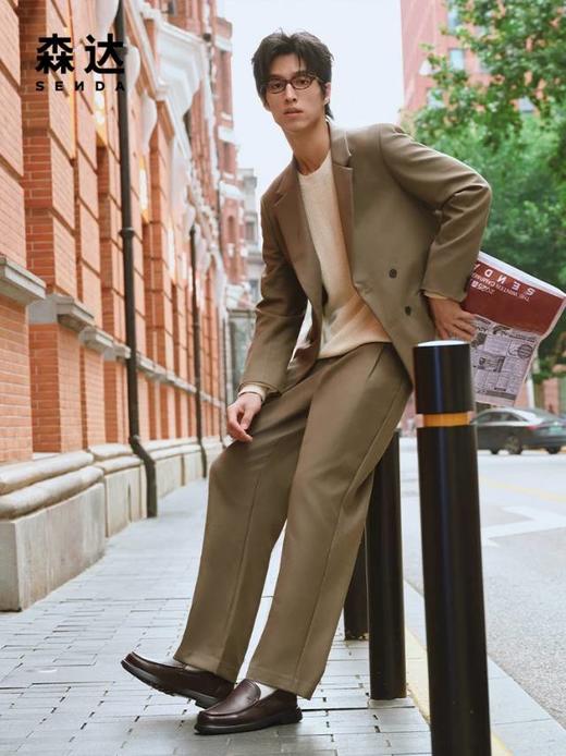 【云粉节】BF楼森达休闲皮鞋2025冬季新款一脚蹬厚底牛皮下午皮鞋K3M05吊牌价1159活动价599 商品图3