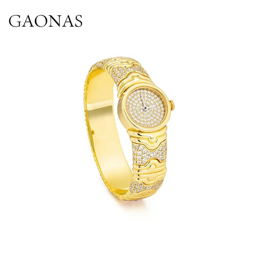 GAONAS日月同辉金色艺术时尚贵气奢华金色手表11609SGO 商品图1