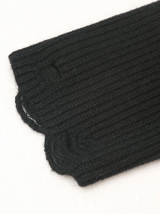 秋冬新款黑色高领毛衣女设计感斜拉链破洞宽松外穿针织衫上衣 商品图3